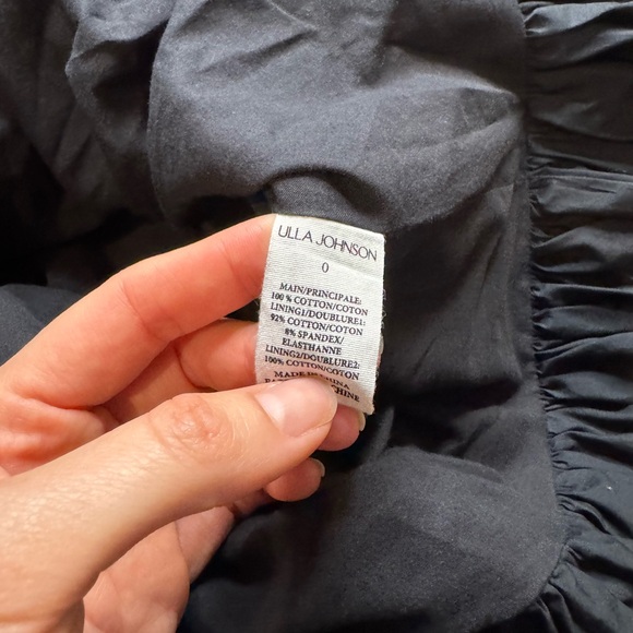 🖤 Ulla Johnson Black Cotton Bubble Hem Voluminous Skirt Size 0 Designer 🖤 - Picture 5 of 5